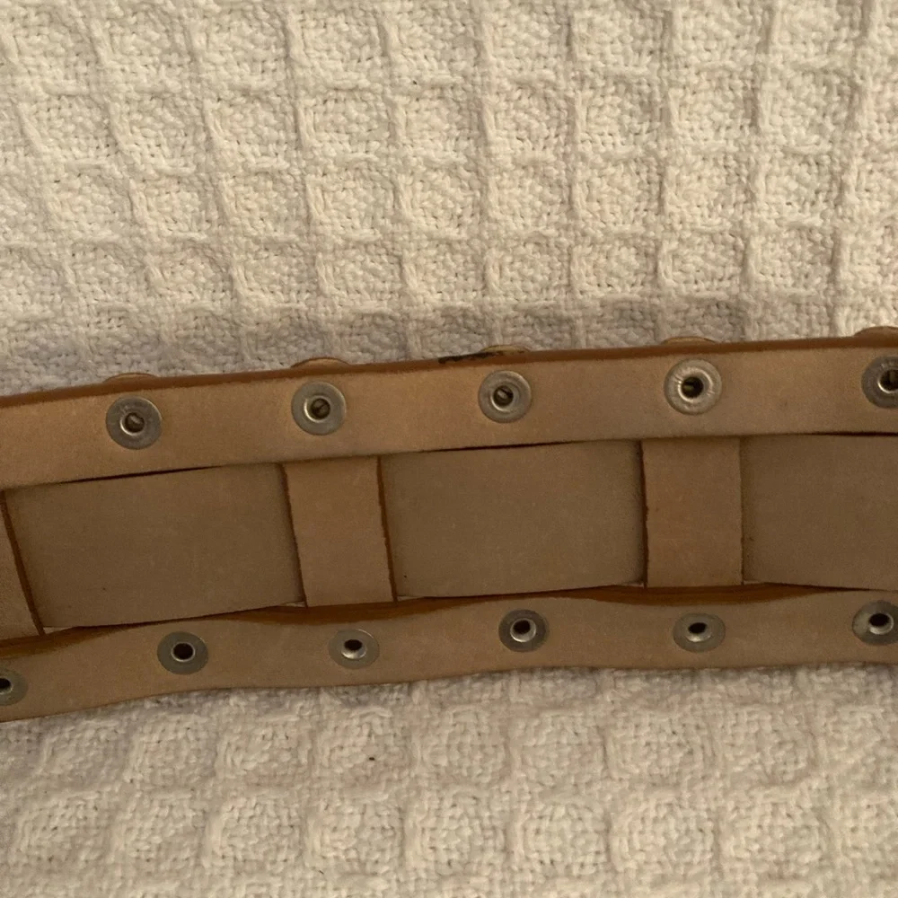 Gorgeous Italian Leather Fina Firenze 1927 Wide Brown Belt With Silver Studs